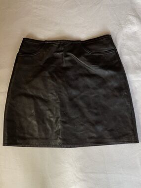The Limited Black Genuine Leather Mini Skirt Size 4